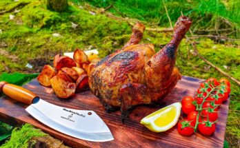 Wilderness Cooking: Whole Chicken Roasted Over a Forest Campfire