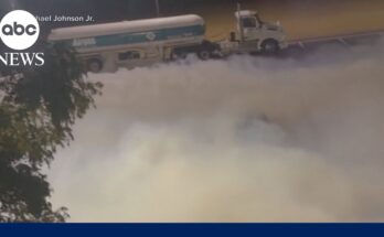 It states the consequence (“Dozens Hospitalised & Hundreds Evacuated”) which increases urgency and interest.