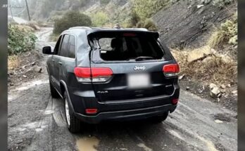 Boulder Hits Driver’s Jeep in Southern California Rainstorm – Mountain Road Crash