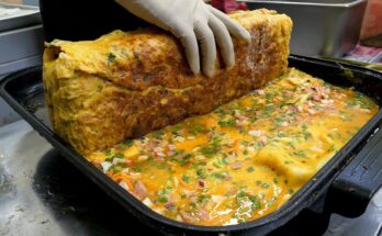 60 Eggs! Giant Rolled Omelette – Korean Street Food