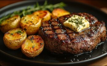 🥩 You've Never Eaten Beef Steak Like This Before! With Herb Butter & Baked Potatoes